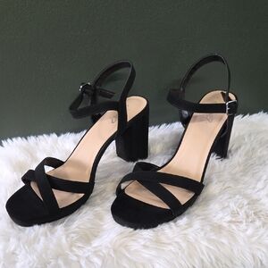 Black Strappy Heels Like New
